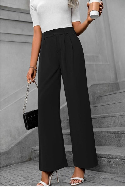 Casual  Wide Leg Straight Suit Pants