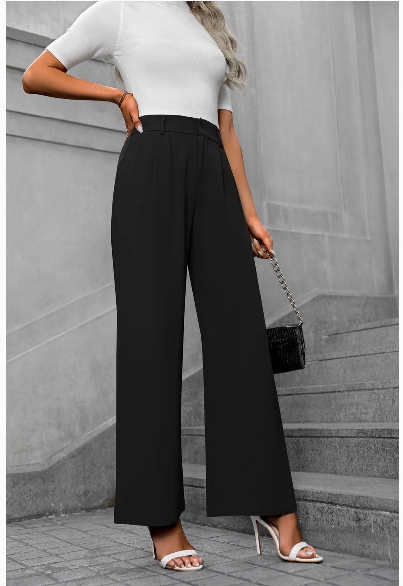 Casual  Wide Leg Straight Suit Pants