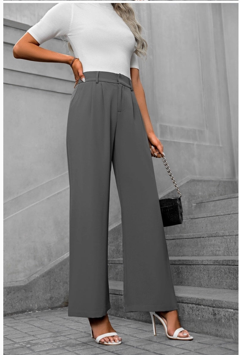 Casual  Wide Leg Straight Suit Pants